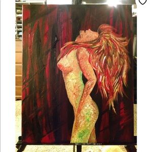 Life Force acrylic nude painting canvas custom